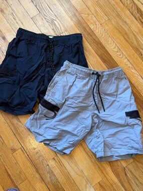 Primark Men's Swim Trunks - Black & Light Gray